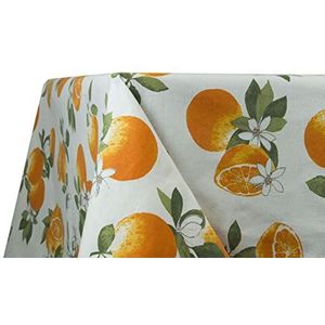 BIANCHERIAWEB Tafelkleed voor keuken en woonkamer, fantasie, oranje, gemaakt in Italië, tafelkleed van 100% katoen, 90 x 90 cm