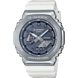CASIO GM-2100WS-7AER unisex analoog kwarts horloge met roestvrijstalen armband wit armband, Wit., armband