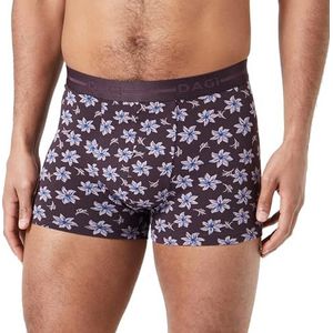 Dagi Boxer pour homme, motif floral, taille droite, marron, M