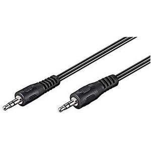 Audio-aansluitkabel, 3,5 mm, stereo, platte kabel, zwart, 10 m kabellengte