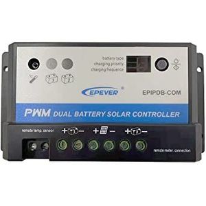 EPEVER EPIPDB-Com 10A PWM laadregelaar voor 2 verschillende accu's 12/24 V Duo batterij, epipdb-com 10a (12/24 v, 160/320w) pwm epipdb-com 10a (12/24v, 160/320w)