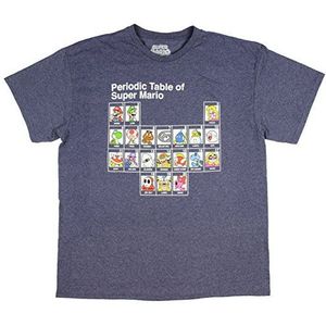 Nintendo Mushroom Table T-shirt voor heren, marineblauw gemêleerd, XL, marineblauw gemêleerd