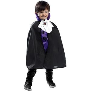 Boland 78159 vampierkostuum voor kinderen, maat 104-110 jaar, cape met kraag en T-shirt, Jabot Vampire Vampire Villain, kostuum, Halloween, carnaval, themafeest