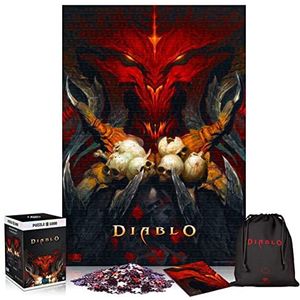 Diablo: Lord of Terror Puzzel 1000 stukjes, inclusief poster en tas, 68 x 48 cm, volwassenen en kinderen vanaf 14 jaar, een goed kerst- of verjaardagscadeau, videospel, premium decoratie