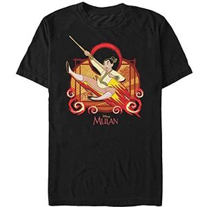 Disney T-shirt à manches courtes unisexe Raging Fire Mulan Organic, Schwarz, XXL