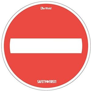Tarifold Fr 799816 Stickers Signalisering voor vloerbedekking verboden, diameter 350 mm, rood/wit, gladde oppervlakken, hoge prestaties, 2 stuks