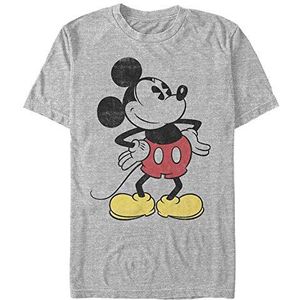 Disney Unisex Classic Vintage Mickey Organic T-shirt met korte mouwen Melange Grey S, Melange Grey