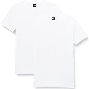 BOSS Heren TShirtRN 2P modern T-shirt ondergoed katoen stretch met logo wit XXL, Wit.