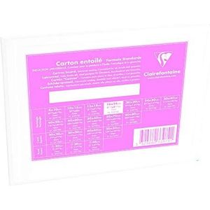 Clairefontaine 33974C – een schilderkarton met witte coating 18 x 24 cm (standaardformaat), dikte 3 mm, wit canvas