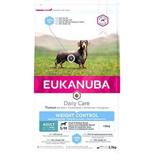 Eukanuba Daily Care Weight Control voor kleine en middelgrote rassen - vetarm hondenvoer voor gewichtsbehoud of voeding bij obesitas, 2,3 kg