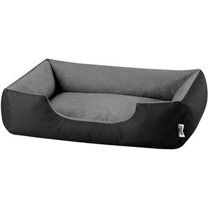 BedDog® Hondenbed LUPI, zwart/grijs, XL ca. 100 x 85 cm, mand, hondenkussen
