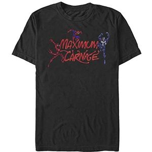 Marvel Spider-Man Classic-Maximum Carnage Title Screen Organic T-shirt, uniseks, korte mouwen, zwart, L, SCHWARZ