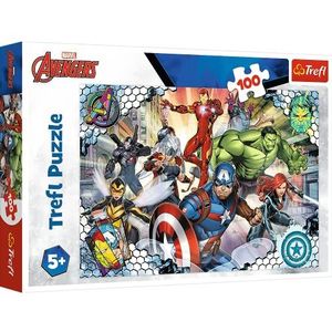 Trefl 16454 100 Elemente-kleurrijke puzzels Superhelden, Disney, creatieve onderhoud, plezier voor kinderen vanaf 5 jaar kinderpuzzel, Marvel The Avengers, beroemdheid Avengers