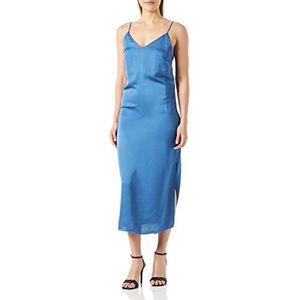 Vila Viellette Singlet Satin Dress/Su-Noos Robe, Couleur Bleu, 46 pour femme, Bleu, 44
