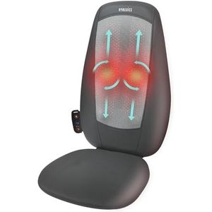 Shiatsu-massagestoel voor rug en schouders van Homedics, verstelbare massagestoel, spierspanning verlichten met 3 verschillende massagesoorten, rollen, trilling, rustgevende warmte, grijs, 1