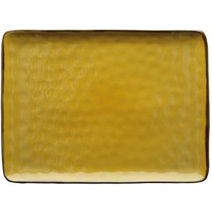Rose & Tulpen - Rechthoekig dienblad oker - Woondecoratie, Keuken - Kleurconcert Lijn - Keukenaccessoires - Stoneware - Ø 36; 26,5 cm