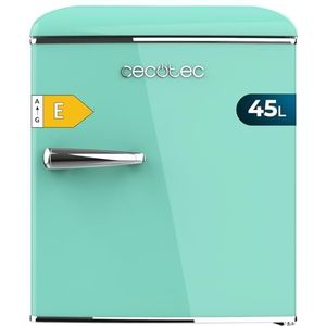Cecotec Mini-koelkast Bolero CoolMarket TT Origin 45 Green E. Koelkast, hoogte 55 cm en breedte 44,7 cm, energie-efficiëntieklasse E, ijsbak en verchroomde handgreep, groen