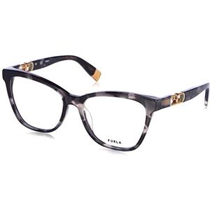 Furla Vfu633 zonnebril voor dames, Glanzend grijs/Havana zwart