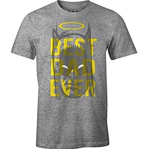Batman T-shirt, heren, grijs melange, XL, Grijs Melange