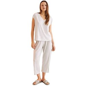 Women'secret Lange grijze pyjama voor dames, Lichtgrijs/zilver