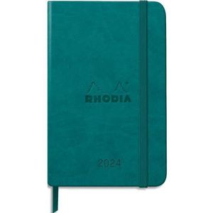 RHODIA 194220C weekkalender Webplanner 2024, pauw, A6-10 x 15 cm, horizontaal agendaster, 160 pagina's, 90 g/m², hardcover, Rhodiatime-collectie