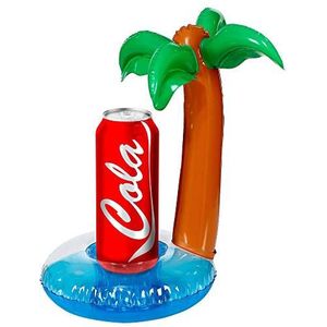 Widmann 00020 Palmboom, 1 stuk, grootte 30 x 20 cm, opblaasbaar voor blikjes en flessen, zwembadfeest en strandfeest, feestaccessoires, cadeau zomer cocktail