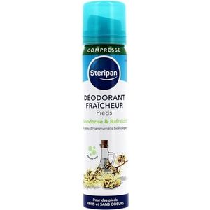 Steripan - Deodorant frisse voeten - frisse geur - gecomprimeerd formaat - ontgeurt en verfrist - 75 ml