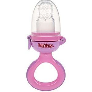 Nuby - Nibbler siliconen drinkbeker - babykneeddier voor baby's en peuters vanaf 6 maanden BPA-vrij - voor groenten en fruit - roze