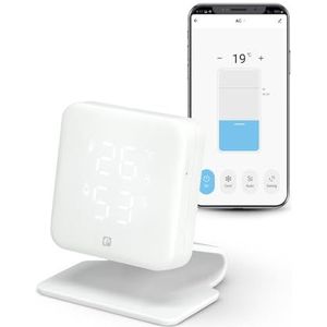 Garza Smarthome 2,4 GHz WiFi Smart infrarood controller voor airconditioning met temperatuur- en vochtigheidssensor, compatibel met Alexa en Google Home, spraakafstandsbediening en app