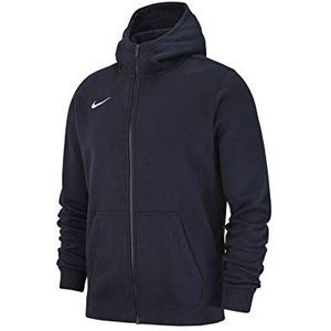 Nike Y Hoodie Fz FLC TM Club19 Sweatshirt met capuchon, uniseks, kinderen, obsidiaan/wit/wit, FR: L (maat fabrikant: L)