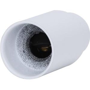 Zelfborgende fitting E14 van elegant wit bakeliet, ideaal om een moderne en praktische touch te geven aan je eigentijdse designlampen.