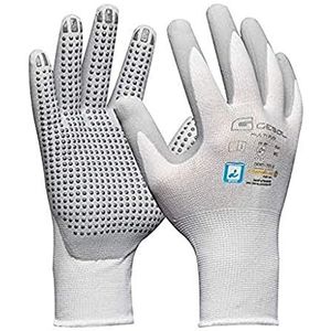 Gebol Multi Flex White Werkhandschoenen met noppen, dermatologisch geteste nitrilhandschoenen, voor dames en heren, maat M (maat 8), wit, 1 paar