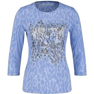 Gerry Weber 370028-44022-8131 T-shirt voor dames, Blauw/gele plaatsing