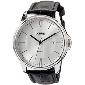Lorus RS941DX9 Herenhorloge, kwarts, roestvrij staal, met leren armband, zilver, armband, zilver., armband