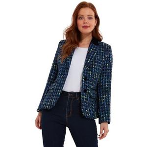 Joe Browns Veste Co-ord en tweed texturé pour femme, bleu, 38