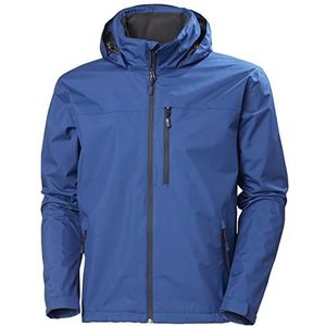 Helly Hansen Crew Hooded Midlayer Fleece Lined Waterproof Raincoat jas winddicht met fleece voering heren, 606 Deep Fjord