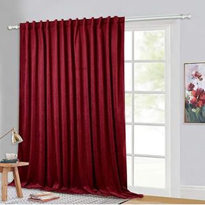 StangH Extra grote verduisteringsgordijnen van fluweel, 304,8 cm lang, voor raamdecoratie, vakantie-achtergrond, feest/hal, 254 x 304,8 cm, rood