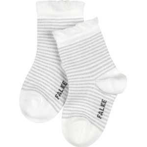 FALKE Glitter Stripe uniseks babysokken, katoen, beige, roze, meer fijne kleuren, glanzend, modesieraden, gestreept, ruches, 1 paar, wit (wit 2000)