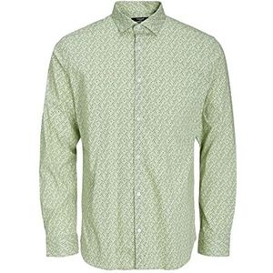 JACK & JONES Jprblablackpool Ls Ss23 Sn T-shirt stretch hemd heren, Celadon Green/Fit: Slim Fit