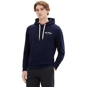 TOM TAILOR herensweater-hoodie met logoprint, 29999-zwart