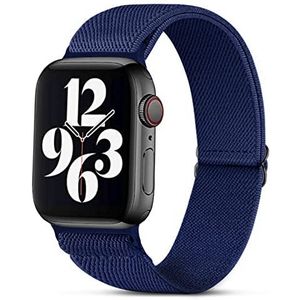 Migeec Reservearmband voor Apple Watch 38/40/41/42/44/45 mm, van stretch nylon voor iWatch Series 7/SE/6/5/4/3/2/1, nylon, roestvrij staal