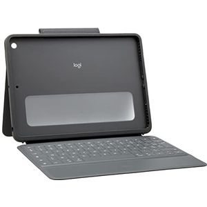 Logitech Rugged Folio, toetsenbordbeschermhoes voor iPad (7e, 8e en 9e generatie), met Smart Connector en stevig spatwaterdicht, Frans toetsenbord (azerty), zwart