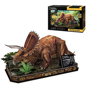 National Geographic Puzzel 3D Triceratops, puzzel dinosaurussen, 3D-puzzel kinderen 8 jaar, dinosauruspuzzel, dinosaurusspeelgoed, dinosaurusspelletjes