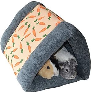 Rosewood Snuggles Tunnel voor knuffelen / slapen van textiel met wortelmotief voor konijnen/cavia's/fretten/ratten