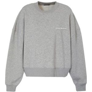 Emporio Armani Iconic Terry sweatshirt voor dames, lichtgrijs gemêleerd, L-XL, Lichtgrijs chinees