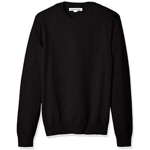 Amazon Essentials Heren trui met ronde hals (verkrijgbaar in grote maat), zwart, maat S