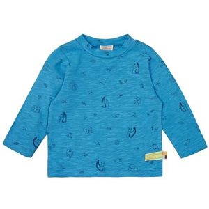 loud + proud Uniseks gevlamd kindershirt met print, GOTS-gecertificeerd, Blauwe Azure