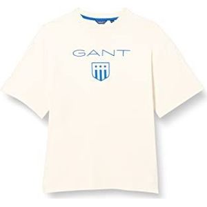 GANT Uniseks T-shirt voor kinderen D2. Contrast Oversized Cream Standard 176, Crème
