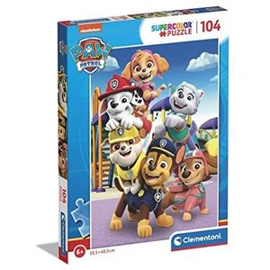 Clementoni - 27178 - Supercolor puzzel - Paw Patrol - 104 stukjes - puzzel kinderen 6 jaar, cartoon puzzel - gemaakt in Italië