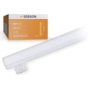 SEBSON LED-lamp S14S 8 W komt overeen met 60 W – 880 lm warmwit 3000 K niet dimbaar – 150 graden brede straling – led-lamp, buis 50 cm, 230 V